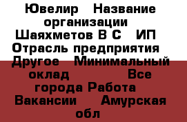 Ювелир › Название организации ­ Шаяхметов В.С., ИП › Отрасль предприятия ­ Другое › Минимальный оклад ­ 80 000 - Все города Работа » Вакансии   . Амурская обл.